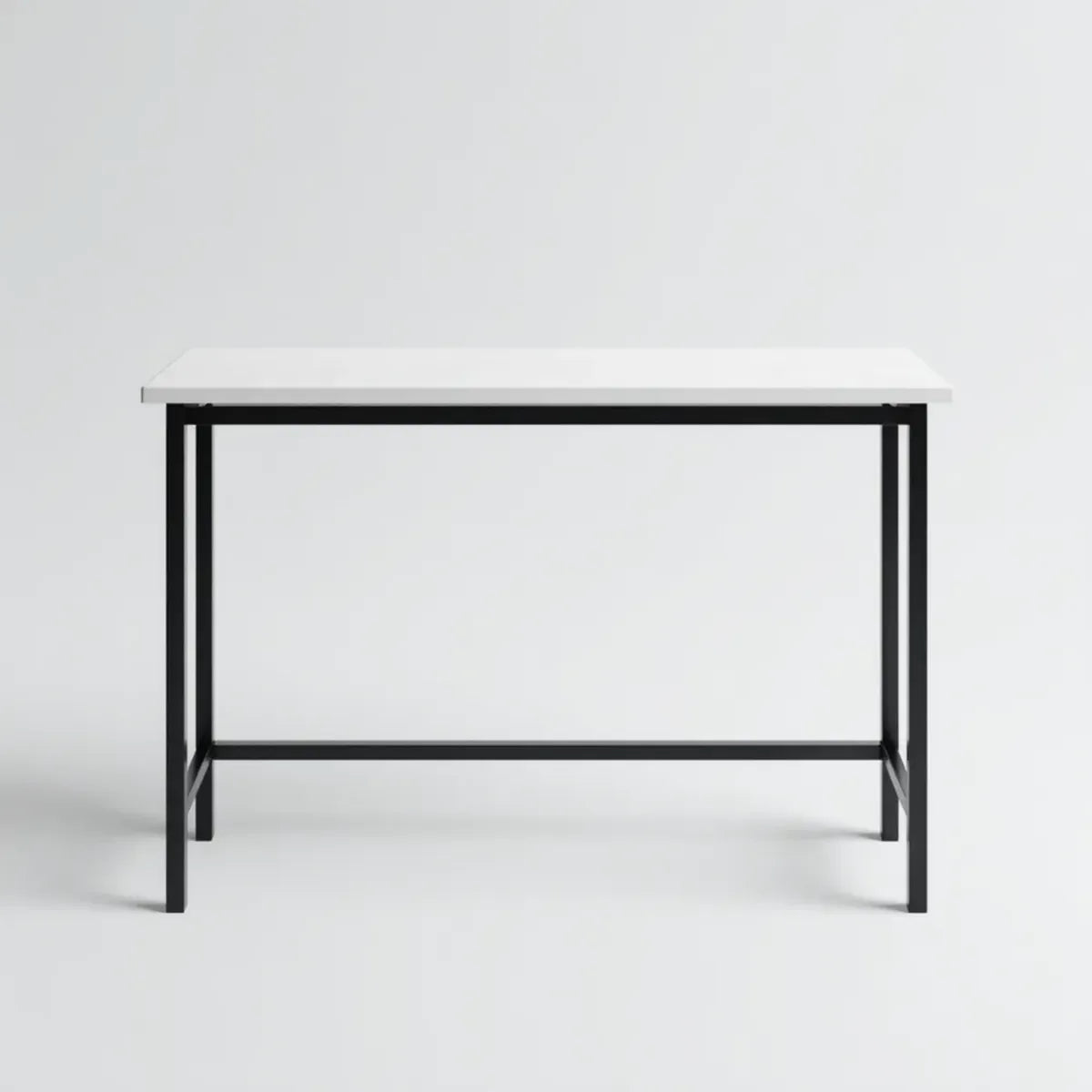 Konsola, Biała i czarna konsola żywa 120 x 40 x 75 cm w MDF i prostokątnej stali