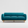 Sofa, 3-osobowa w poliestrowej kaczuszce z drewnianymi nóżkami, 210 x 90 x 85 cm