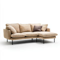 Sofa, 4-osobowa sofa w betonowej velvet z szezlongiem na prawo, 250 x 160 x 85 cm