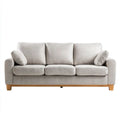 Sofa, 3-osobowa w sofie w beżowym kolorze z litymi drewnianymi łapami, 210 x 90 x 86 cm