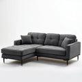 Sofa, 3-osobowa sofa w antracyt szary wiórowevelt, 230 x 150 x 85 cm