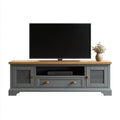 Szafka RTV, Prostokątna szafa telewizyjna w MDF Anthracite Bardesigrey i Dębowy Decor 160 x 40 x 60 cm