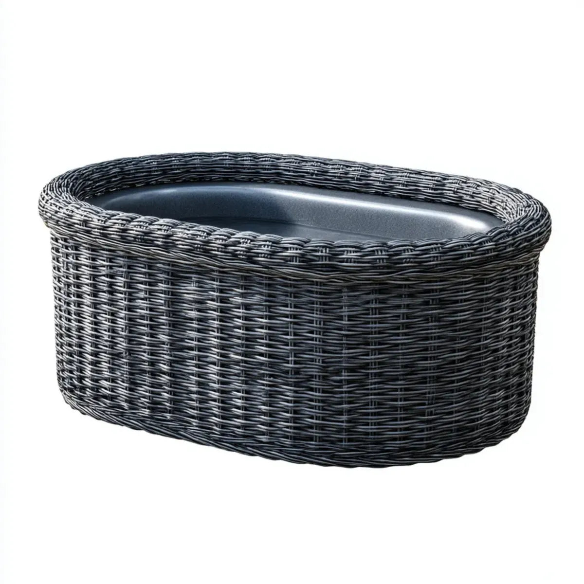 Basen, Czarna owalna nadmuchiwana przestrzeń w polirotinu PE i PVC 190 x 120 x 65 cm