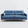 Sofa, 3- fotela sofa niebieski 220 x 90 x 88 cm poliester prostokątna