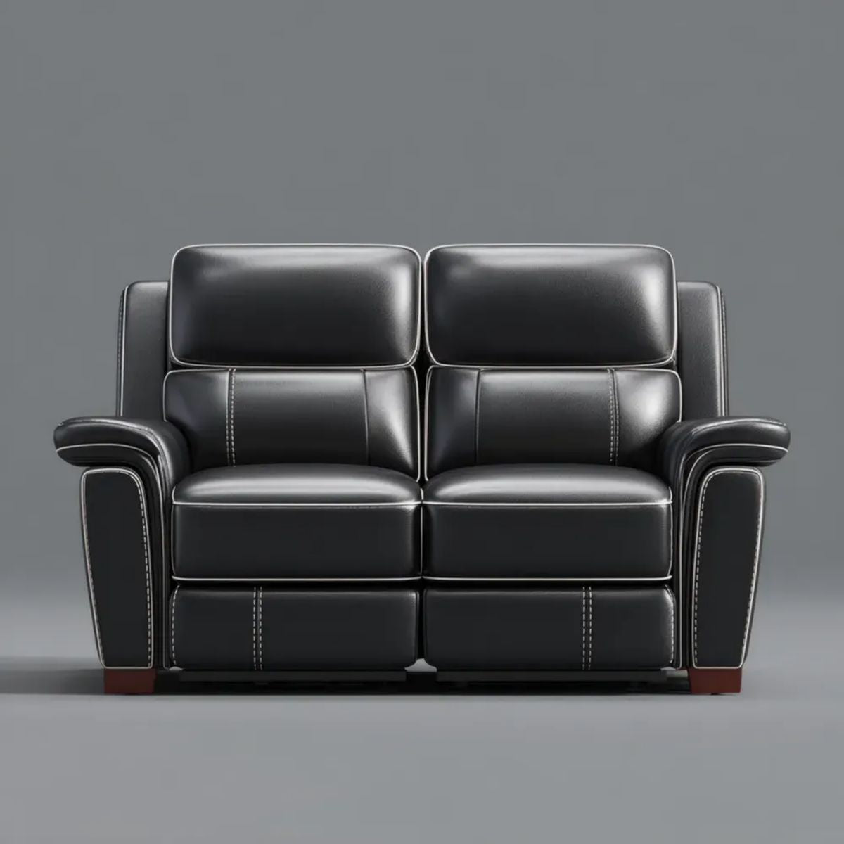 Sofa, 2 fotela fotelik sofa czarny ze skóry syntetycznej poliuretanowej PU 165 x 95 x 100 cm