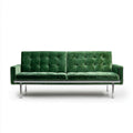 Sofa, 3-osobowa w sofie w sofie w sofie ciemnozielonym z chromowaną stalą, 213 x 84 x 79 cm