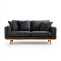 Sofa, 2-osobowa w -sofie w poliestrze -szarej z litymi drewnianymi nóżkami, 160 x 84 x 85 cm