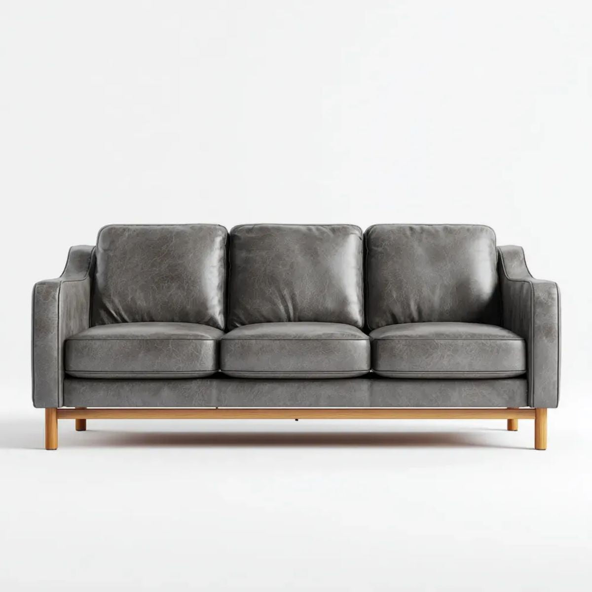 Sofa, 3-osobowa w kolorze sofie z poliuretanem i drewnem, 198 x 86 x 84 cm