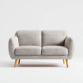 Sofa, 2-osobowa sofa w kolorze jasnoszarym poliester z litymi drewnianymi nóżkami, 145 x 78 x 82 cm