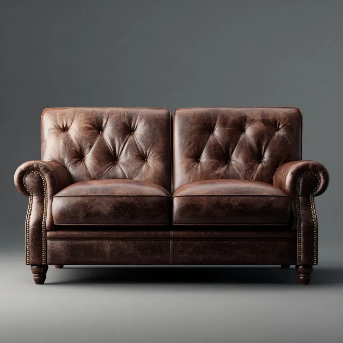 Sofa, 2 ciemnobrązowa sofa w powłoce poliuretanowej o grubości 160 x 90 x 100 cm