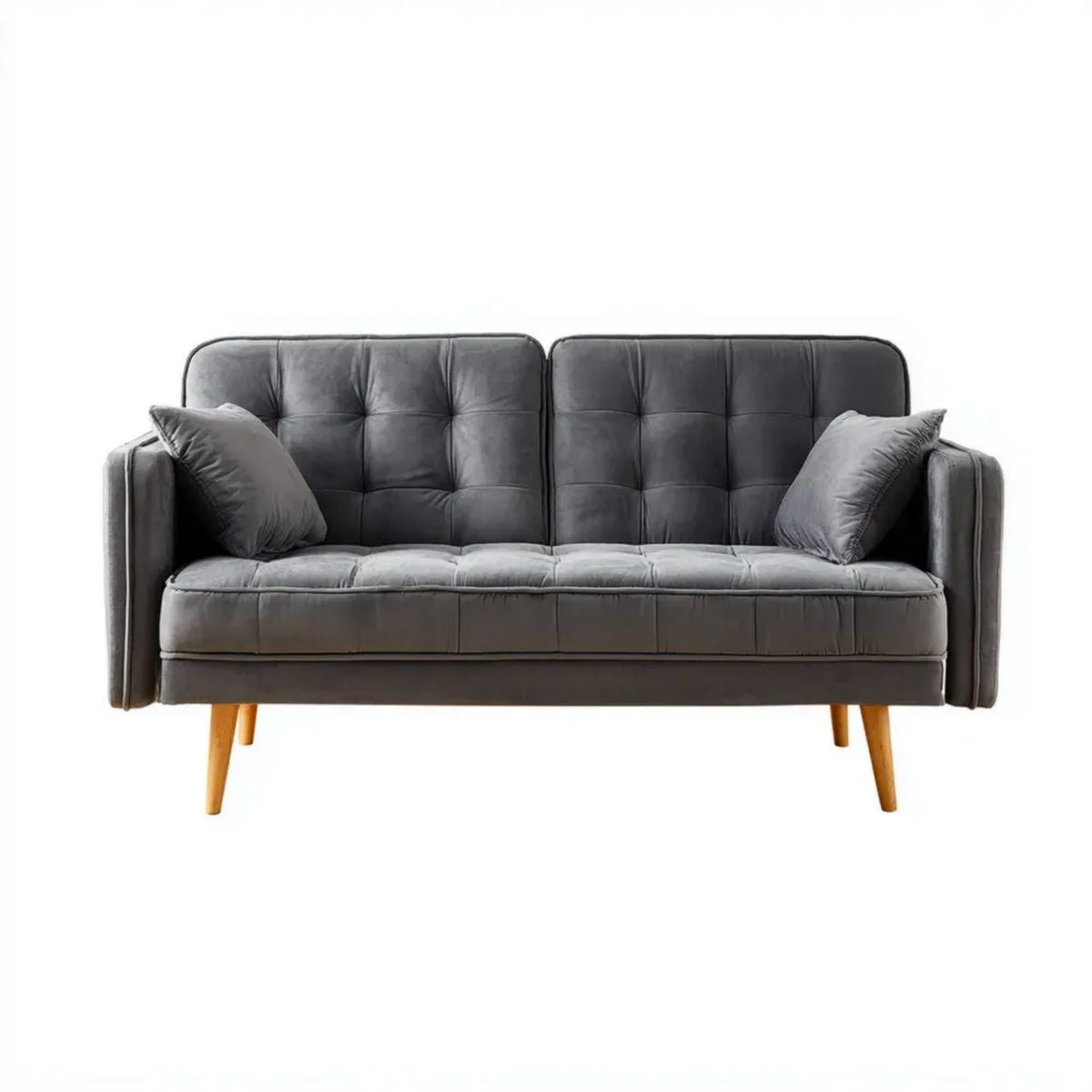 Sofa, 2 Sofa solowa solankowa szara antracyt poliester aksamit poliestrowy effect, lite drewno nóżki, 180 x 85 x 85 cm