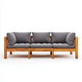 Sofa ogrodowa, 3 kwadraty prosta kanapa ogrodowa w litym drewnie akacjowym 225 x 75 x 70 cm