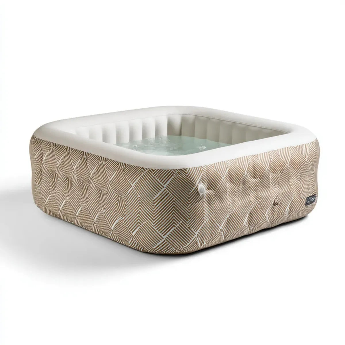 Basen, Plac nadmuchiwane spa z białymi i beżowymi bąbelkami z PVC 196 x 196 x 71 cm