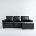 Sofa fixed 3 fixseater czarny w PU fixyphyphyphytic skóry z fixistrist meridian, 240 x 150 x 85 cm