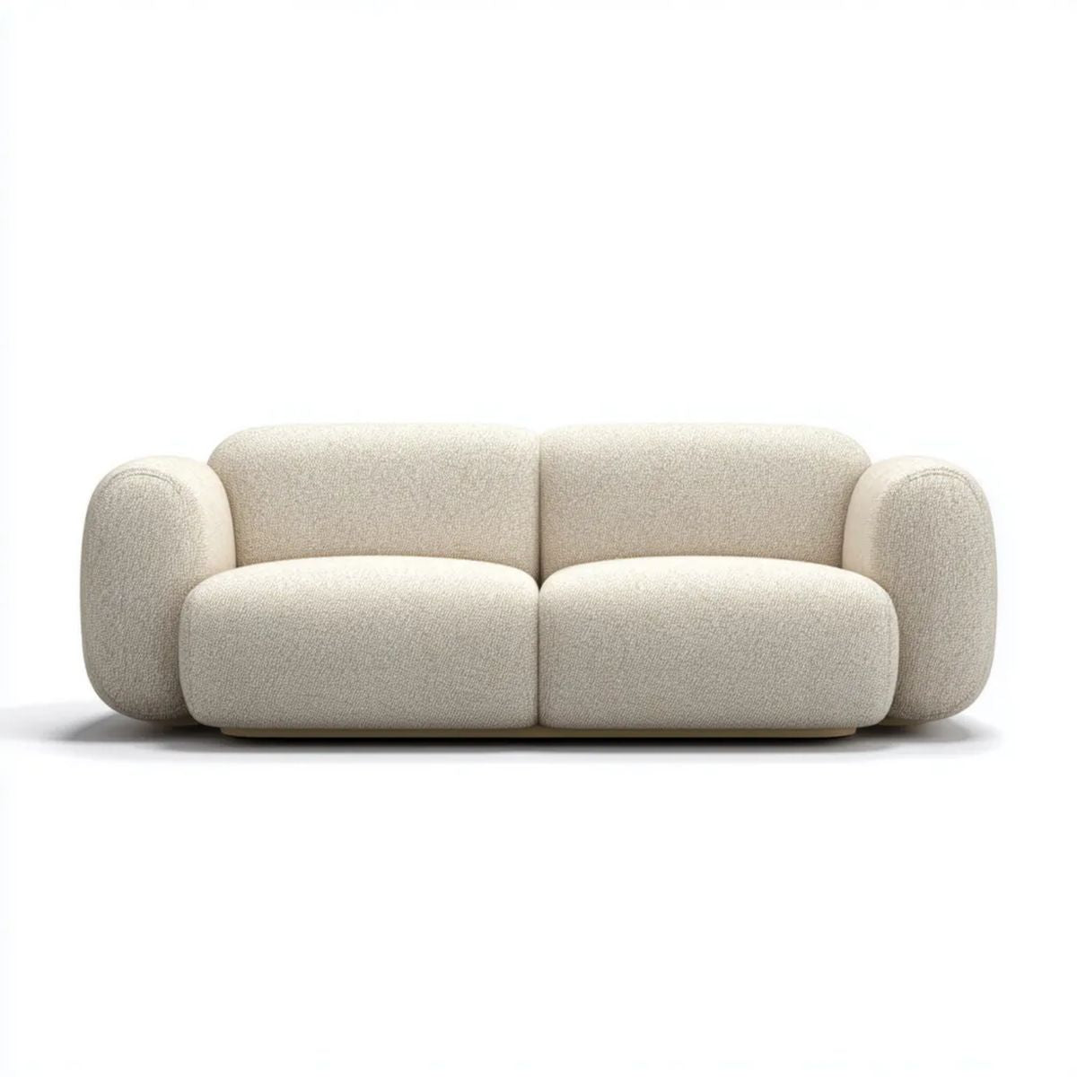 Sofa, 2-osobowa sofa w tkaninie, z zaokrągloną, klamrą ecru, 180 x 95 x 72 cm