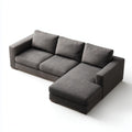 Sofa, Kanapa narożna z rekamerką prawa Ciemny szary 280 x 170 x 85 cm poliestrowy prostokątna