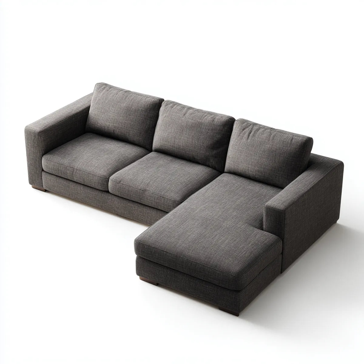 Sofa, Kanapa narożna z rekamerką prawa Ciemny szary 280 x 170 x 85 cm poliestrowy prostokątna