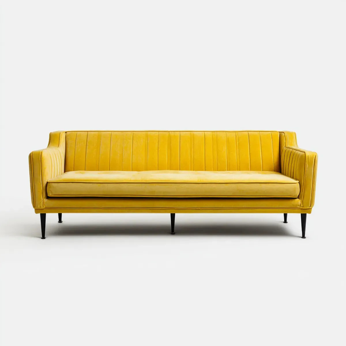 Sofa 3-osobowa Żółta 190 x 82 x 84 cm poliester z prostokątnym wkładem