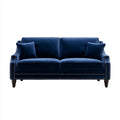 Sofa, 2 fotele Brittany Navy Brittanblue Seansofa w Brittanvelt z ciemnym Brittanbrąz nóżki, 160 x 86 x 86 cm