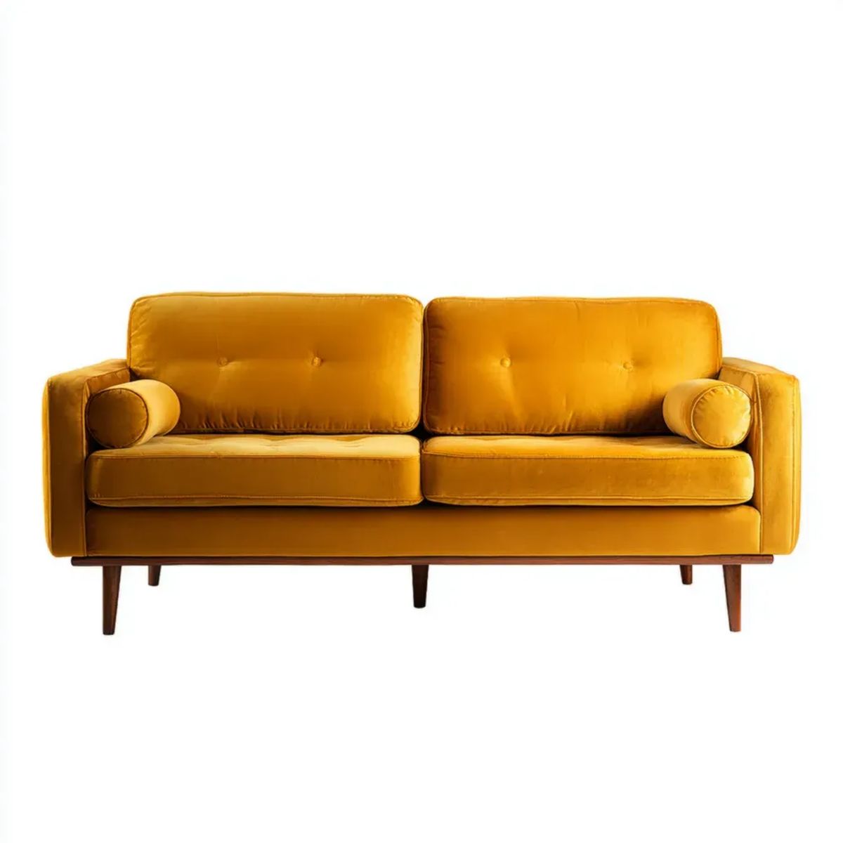 Sofa, 2-osobowa żółty poliester epsavelvet orchidea sofa 168 x 82 x 84 cm