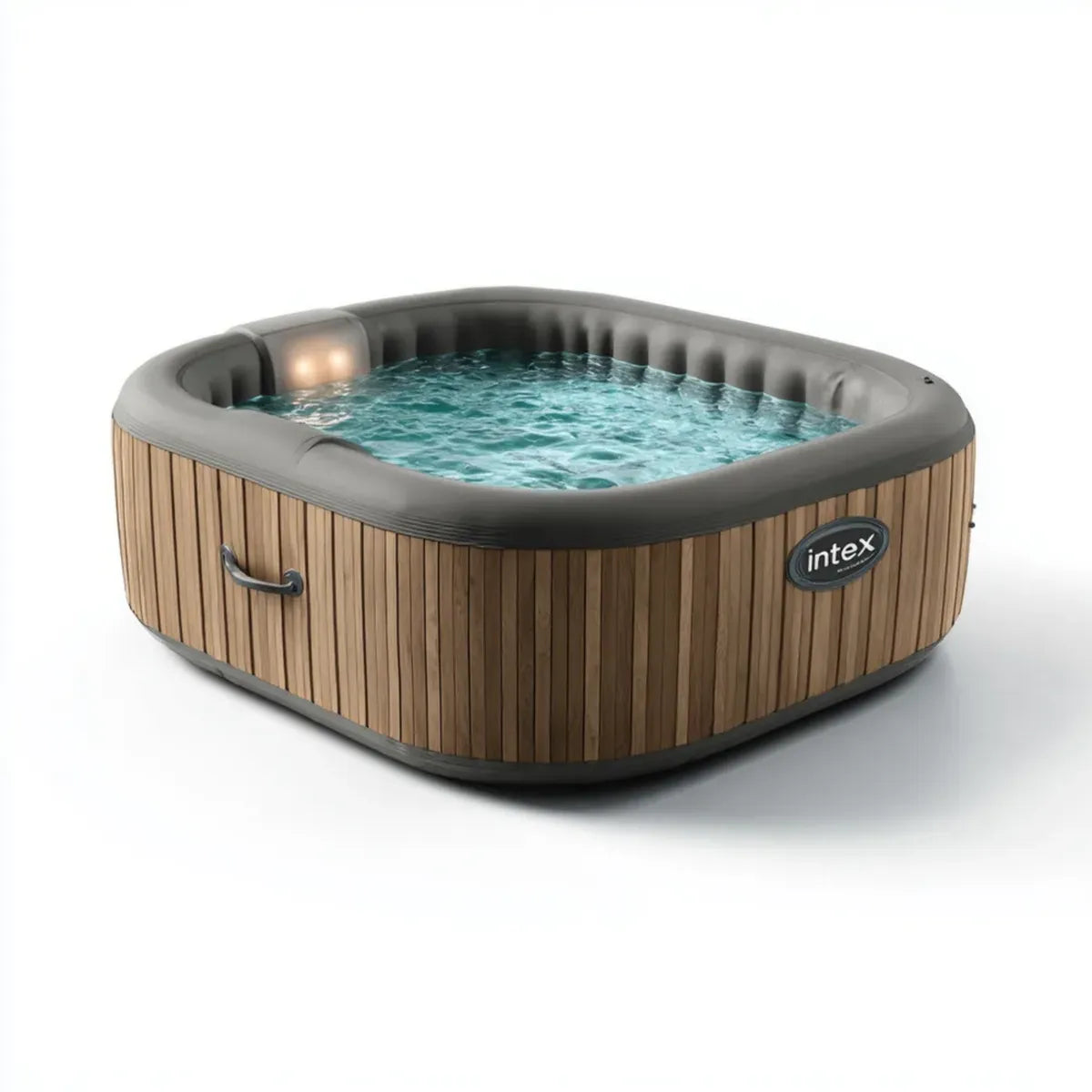 Basen, Kwadratowy bańka dmuchany spa mole drewna efekt PVC 196 x 196 x 71 cm