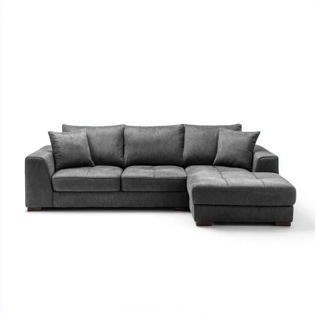 Sofa, 4 ciemnoszare poliestrowe sofy, 275 x 160 x 85 cm