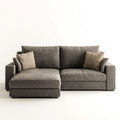 Sofa, 3 ciemnoszara poliestrowa sofa z szezlongiem, 250 x 160 x 85 cm
