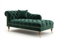 Sofa, Right meridian NetherChesterfield capitated in Netherdark Nethergreen Nethervelt, 170 x 85 x 78 cm