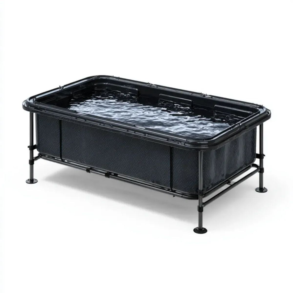 Basen, Czarny prostokątny basen z PVC i stali Ingelstal 160 x 100 x 55 cm
